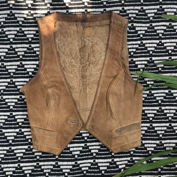 vtg suede altered vest - Picture 9 of 13